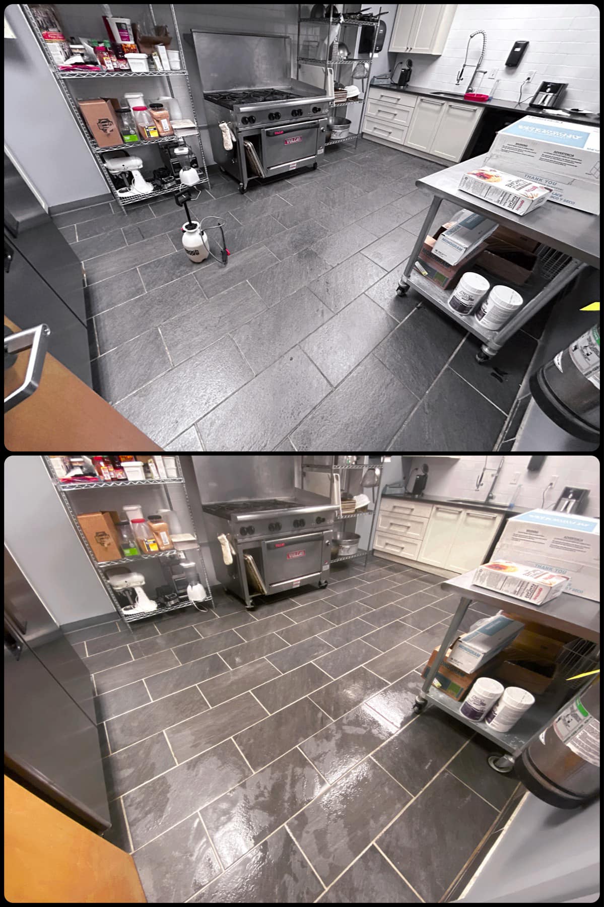 Commercial kitchen floor cleaning