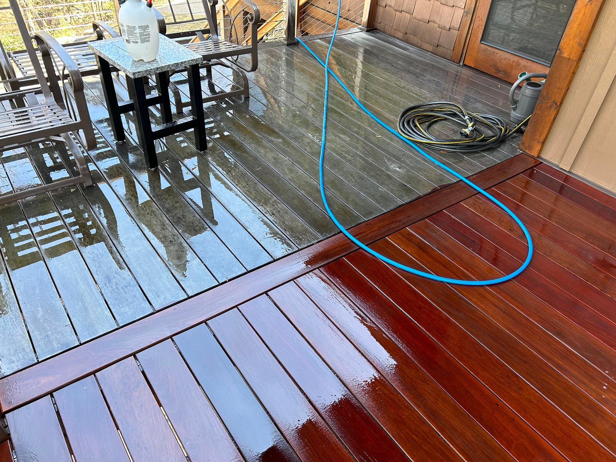 Pressure washing results
